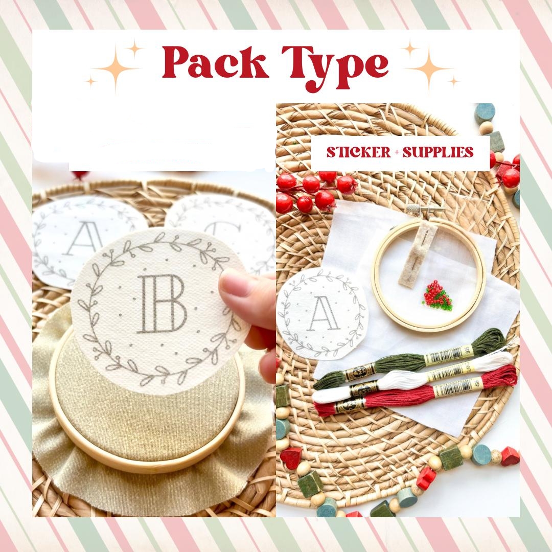 💥ON SALE💥Christmas DIY Embroidery Ornament Kit – Stick & Stitch Letters🎁