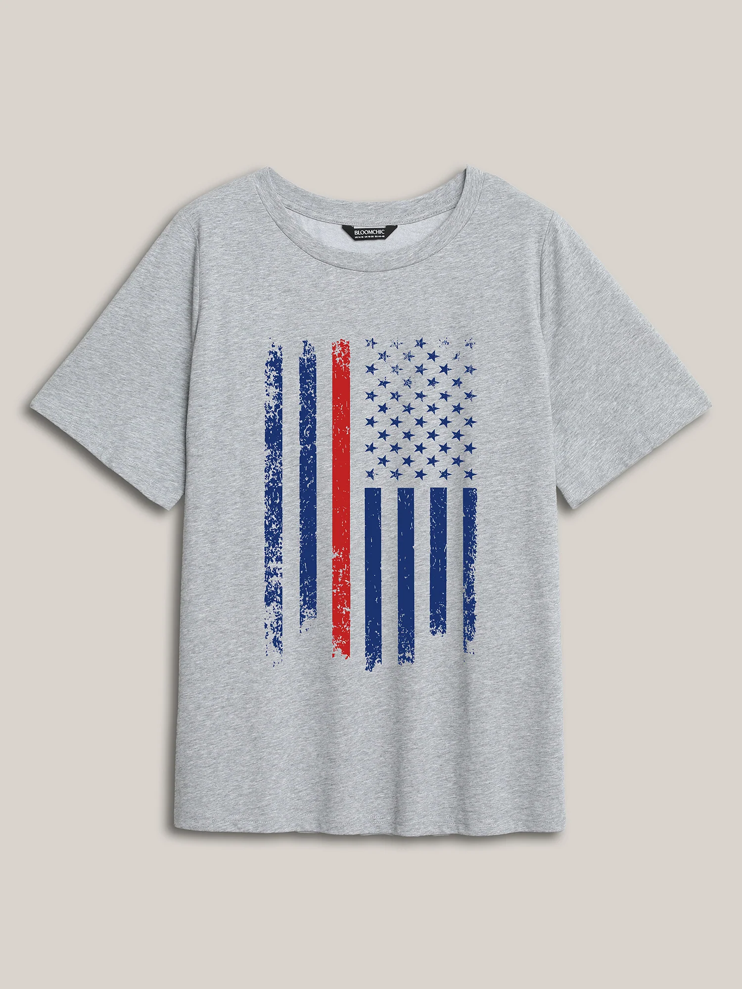 American Flag Round Neck T-Shirt