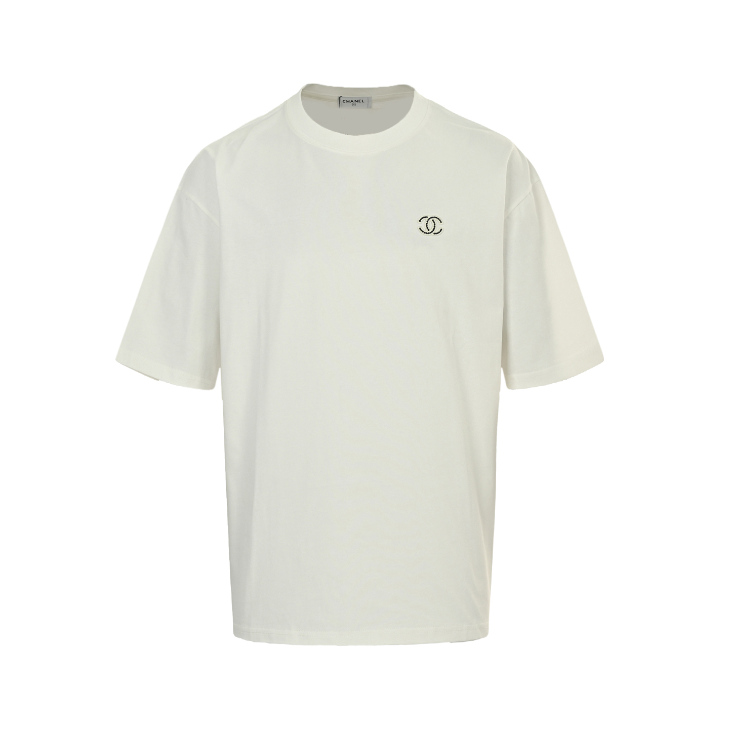Chanel 25ss chest embroidered double C short sleeve