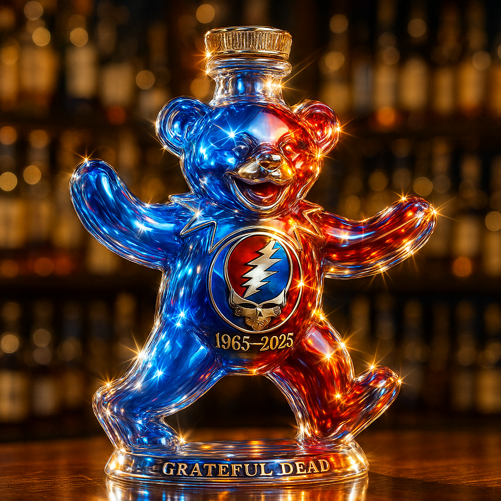Grateful Dead Dancing Bear 60th Anniversary Whisky Bottle (1965-2025)
