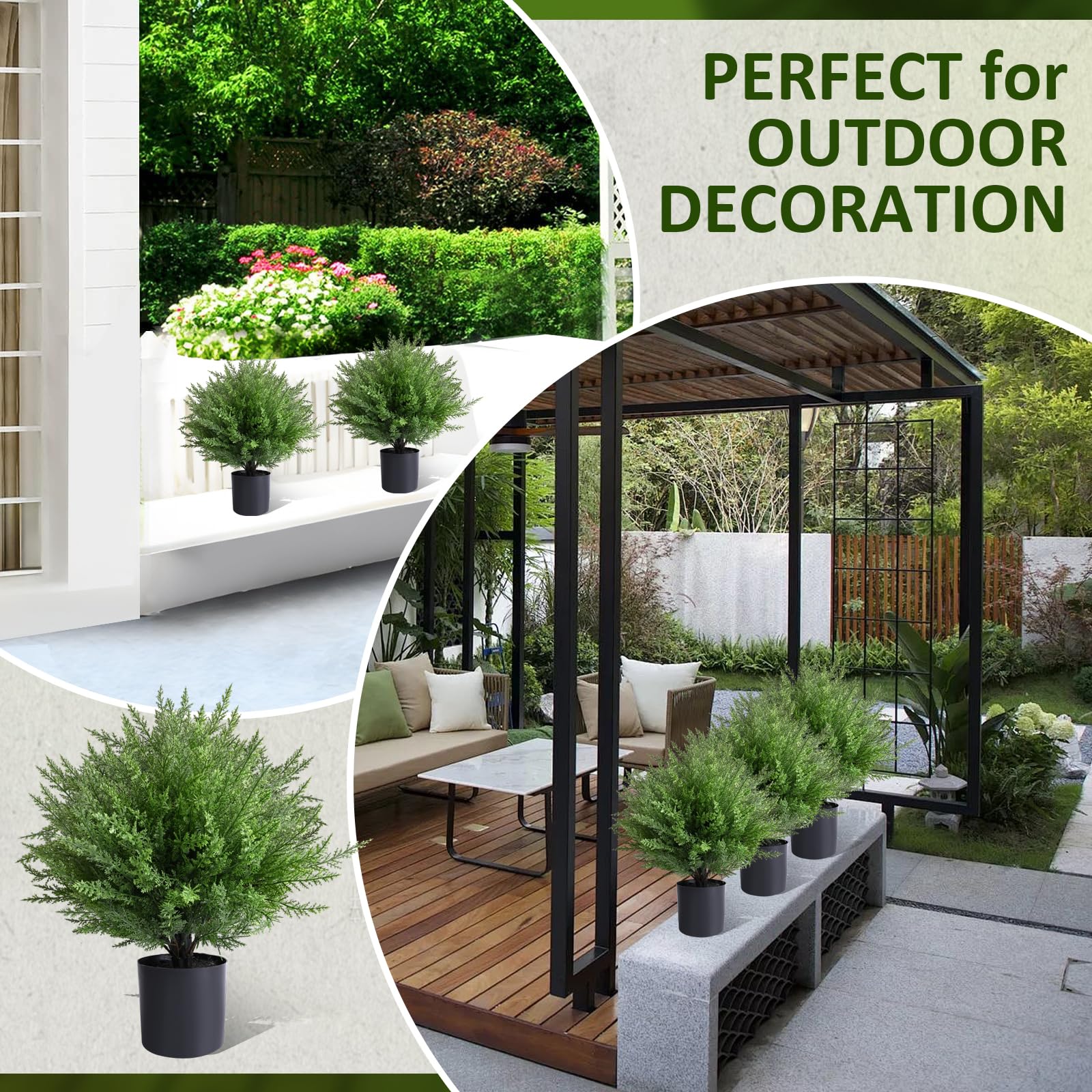 🔥ON SALE - 60% OFF🔥-22'' Artificial Cedar Topiary Ball Tree🌿🌳✨