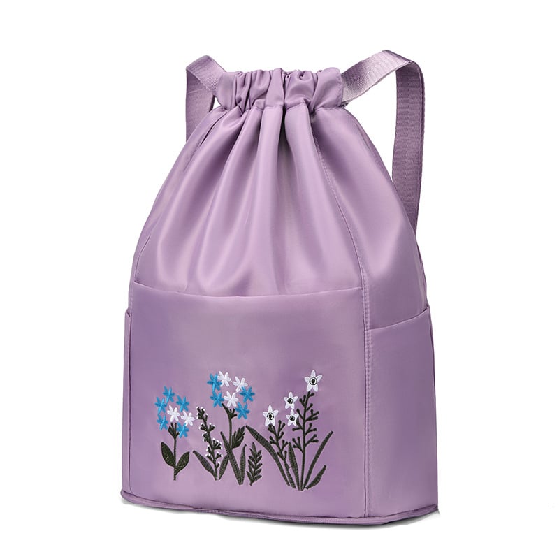 🔥49% OFF🔥Foldable Waterproof Drawstring Large Capacity Embroidered Backpack