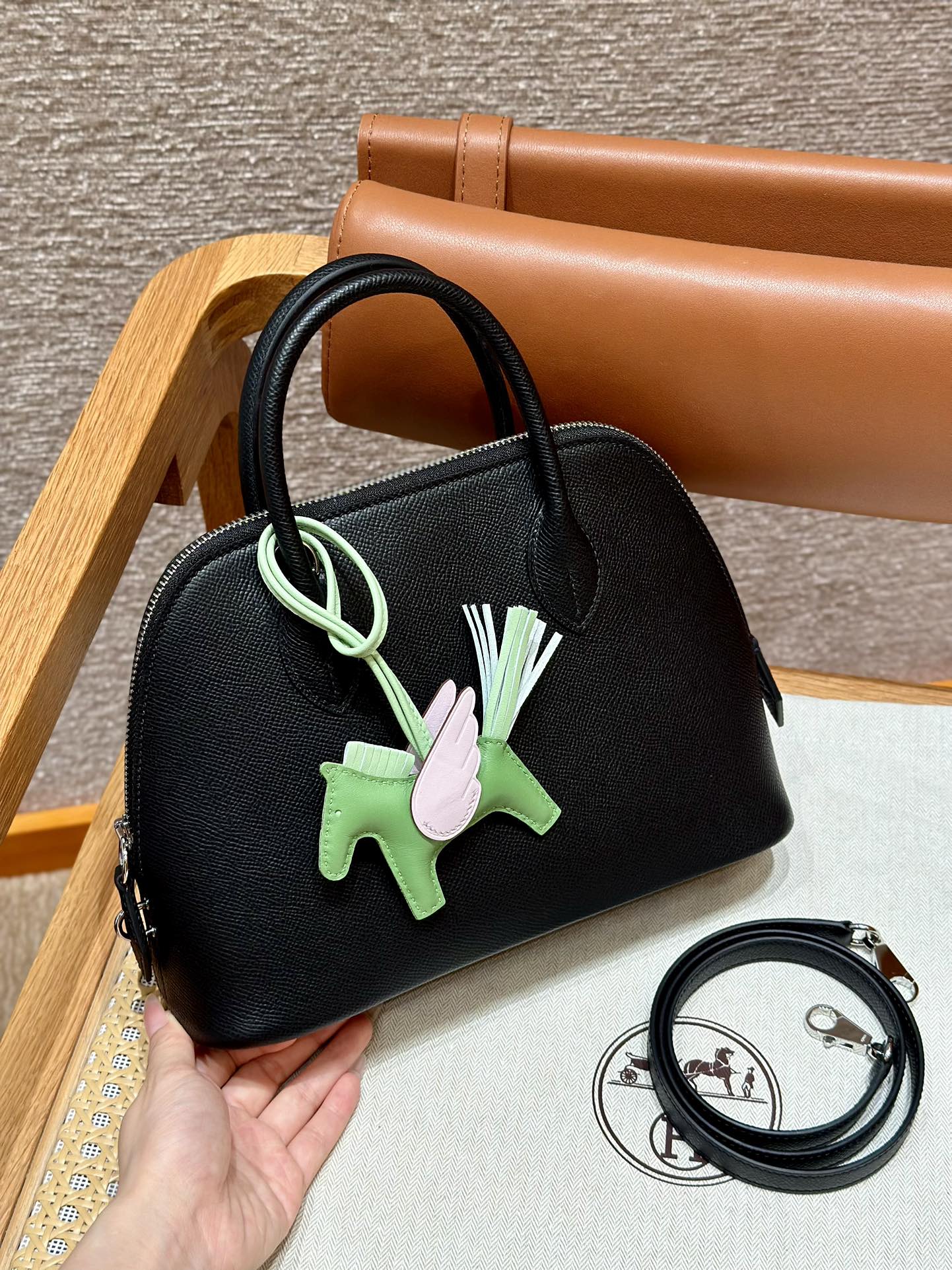 Hermes Bolide ck89Black Handbag (Handmade to order)