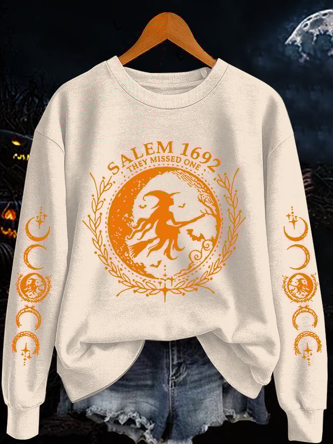 🔥Buy 3 Get 10% Off🔥Women's Halloween 1692 They Missed One Luminous Material Printed Casual Sweatshirt