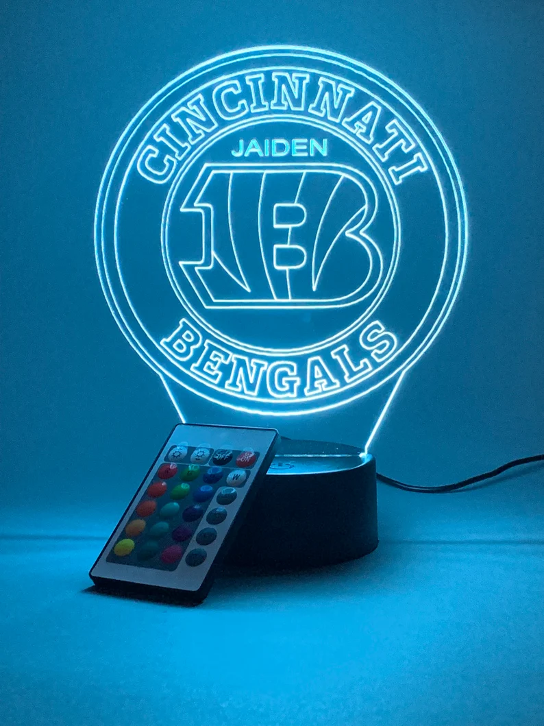 CINCINNATI BENGALS 3D LAMP PERSONALIZED