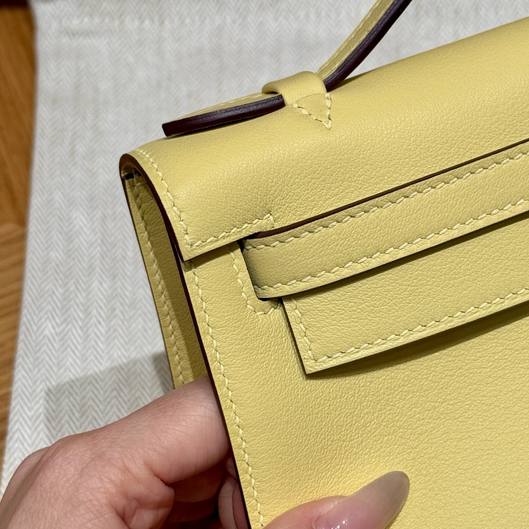 Hermès Kelly Pochette 1ZJaune Poussin Handbag (Handmade to Order)