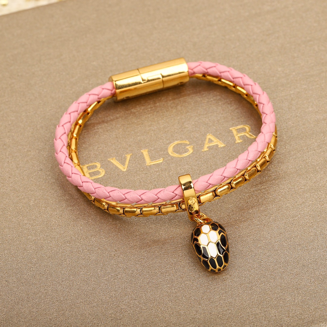 Bulgari snake head double bracelet