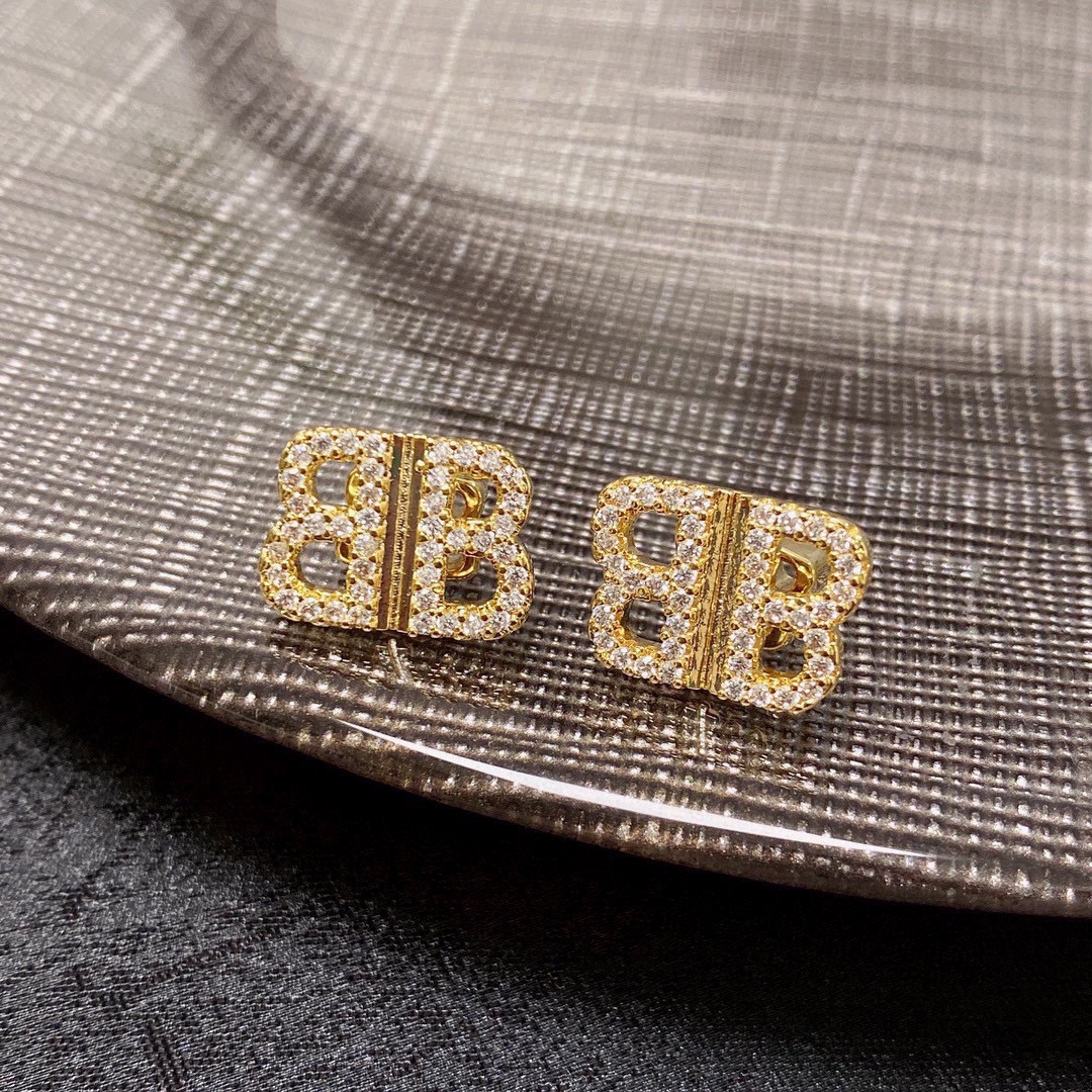 Balenciaga BB diamond earrings