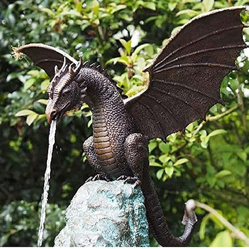 (🔥Last Day Promotion-SAVE 50% OFF)Precision Casting Fire-breathing Dragon Sculpture Waterscape
