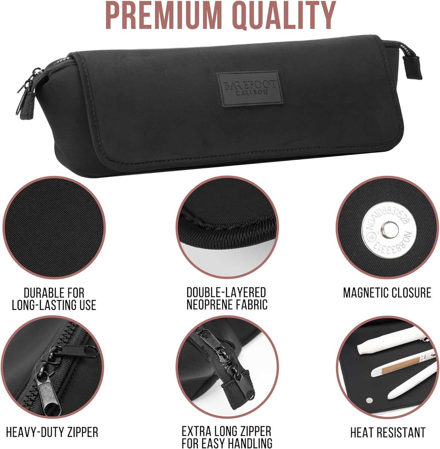 Large Capacity Hair Tools Travel Bag Heat Resistant Mat for Flat Irons