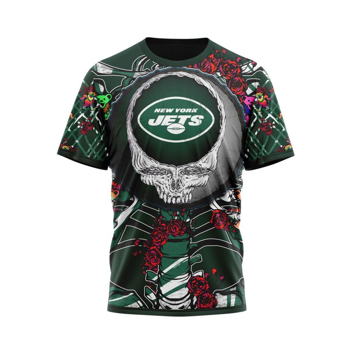 NEW YORK JETS 3D HOODIE MIX GRATEFUL DEAD