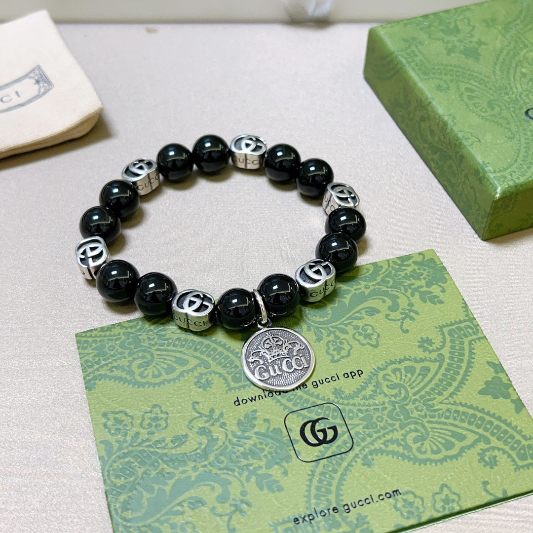 Gucci Black Onyx Crystal Bracelet
