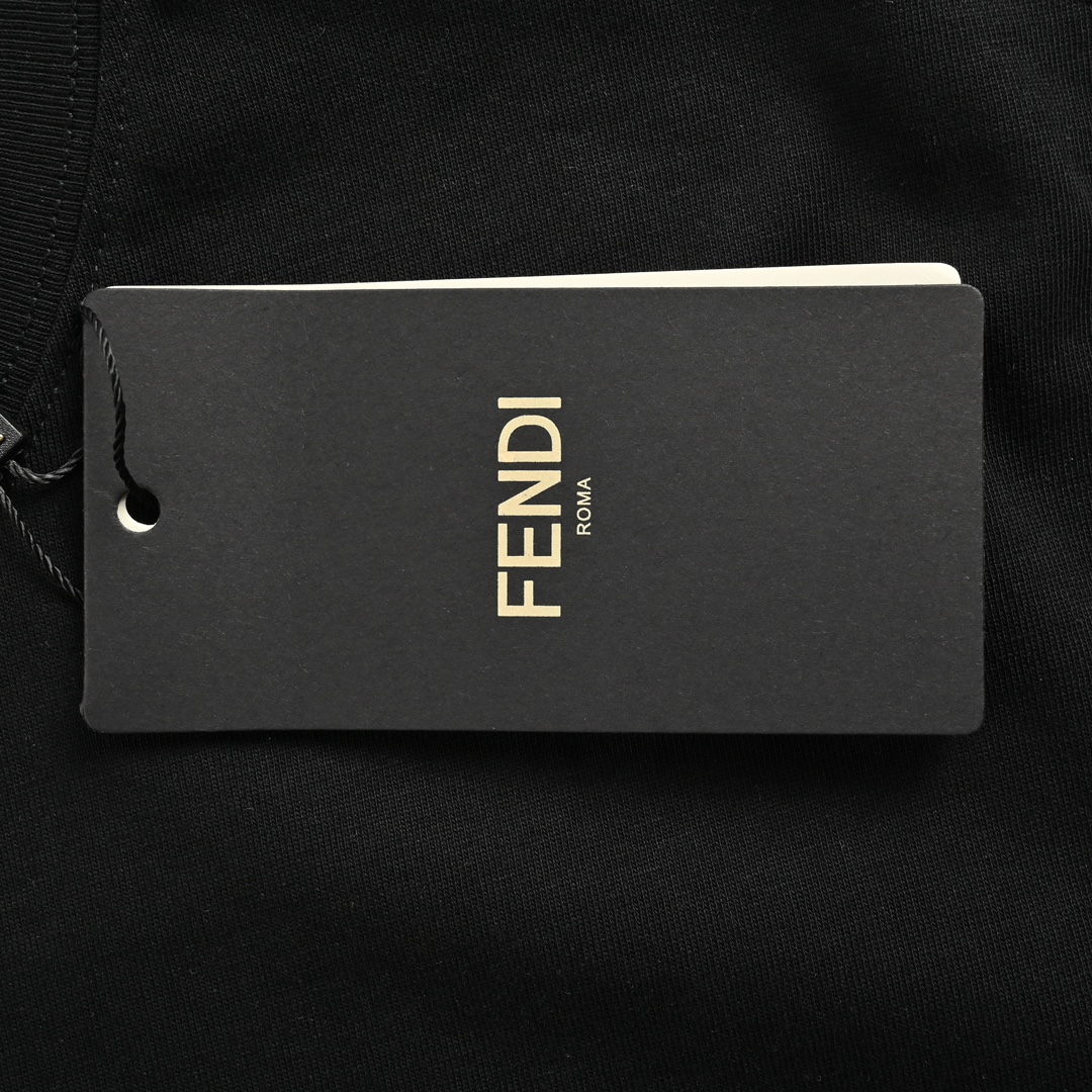Fendi 24ss colorful letter embroidered short sleeve