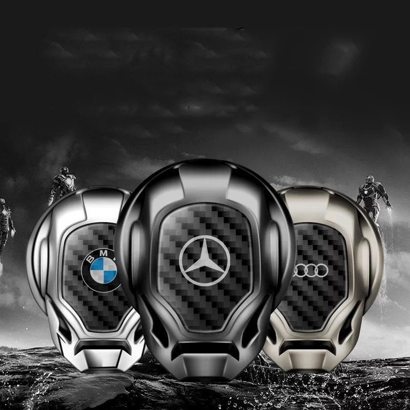🚗2023 Car logo brand carbon fiber car engine start stop button decoration