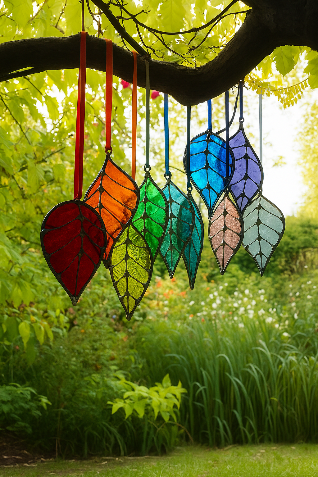 Stained Glass Leaf Sun Catcher – Nature’s Color, Captured in Glass