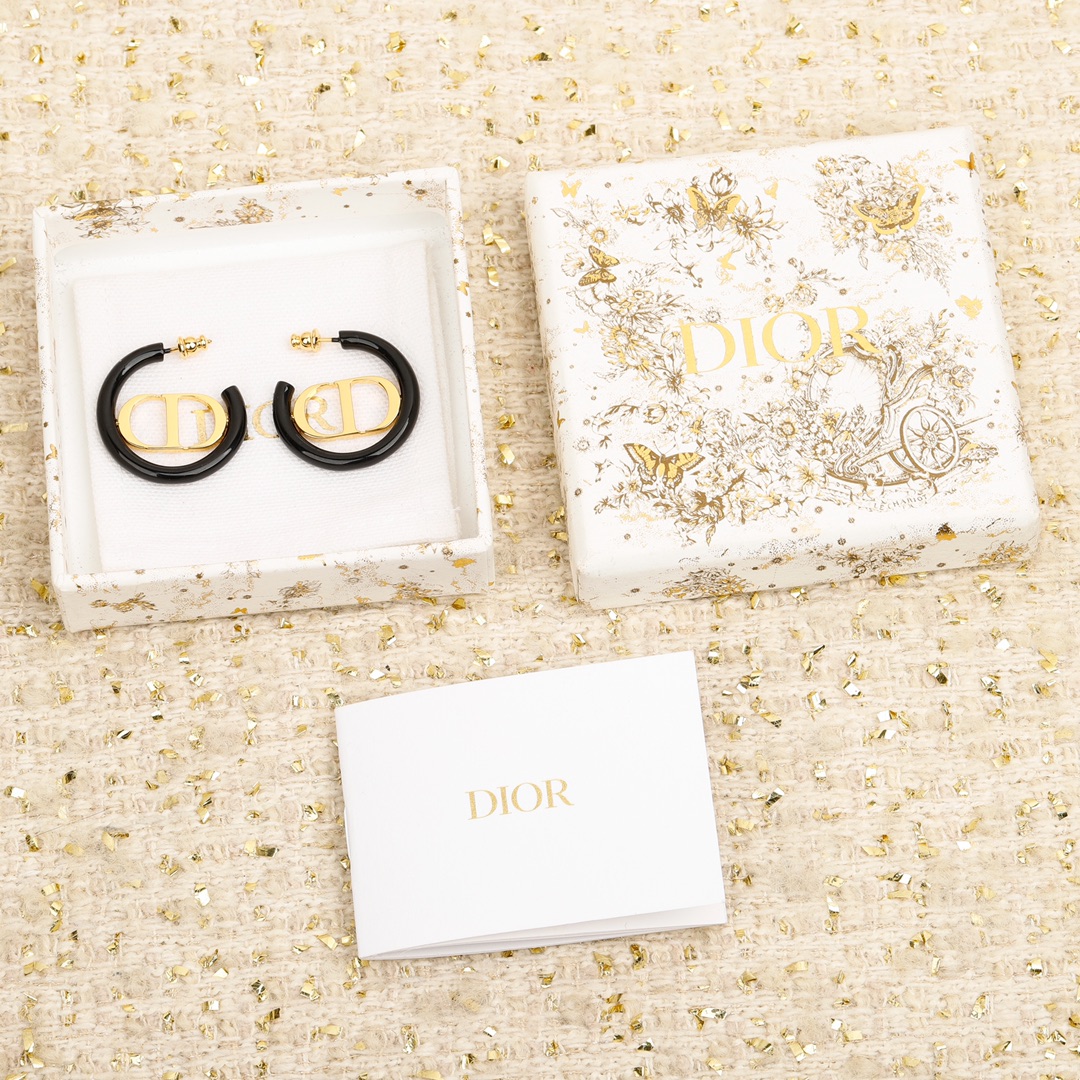 Dior hoop letter earrings