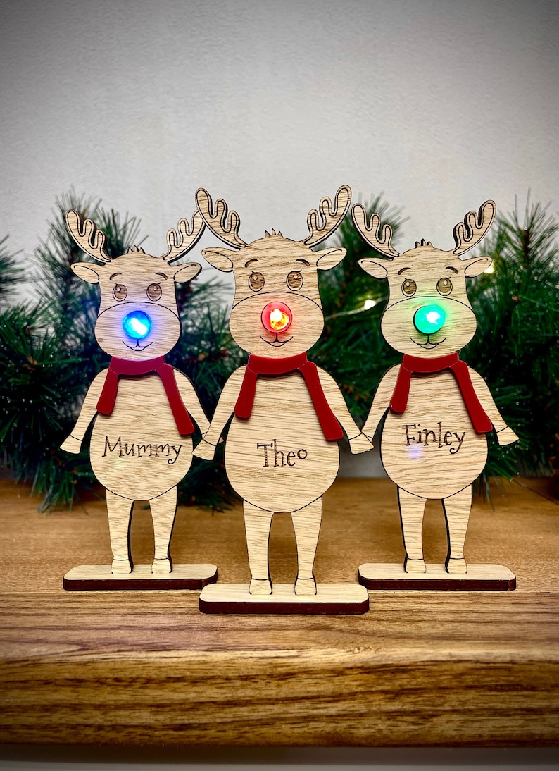 Christmas specials✨Christmas Personalised Rudolph with Coloured Nose Light🔥Buy 2 Free Shipping