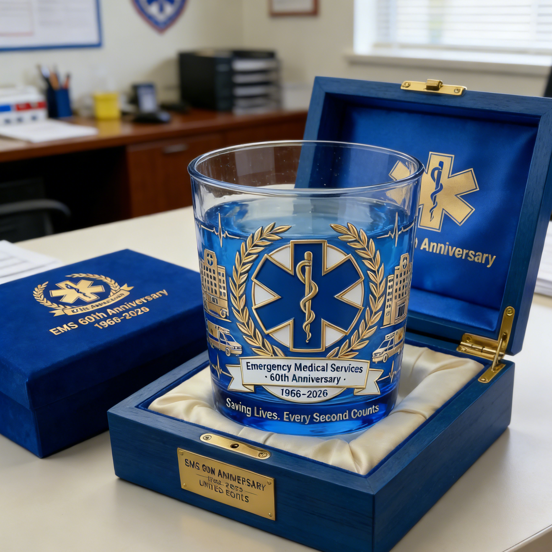 🚑EMS 60th Anniversary Limited Edition Whiskey Glass