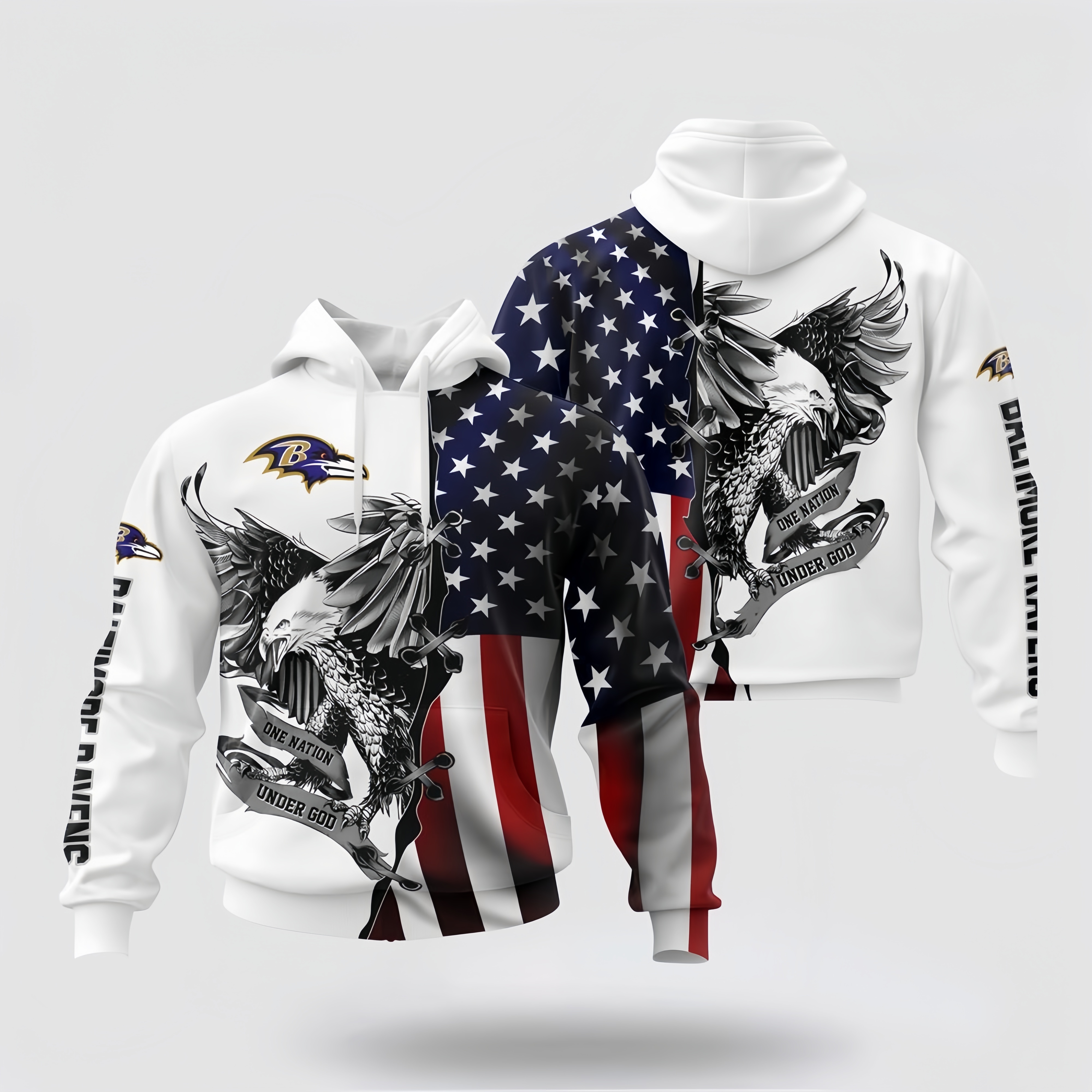 BALTIMORE RAVENS 3D USA FLAG EAGLE