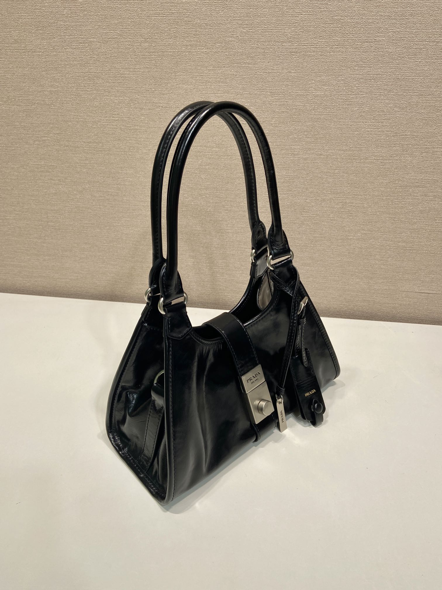Prada waxed leather mini tote 1BG580