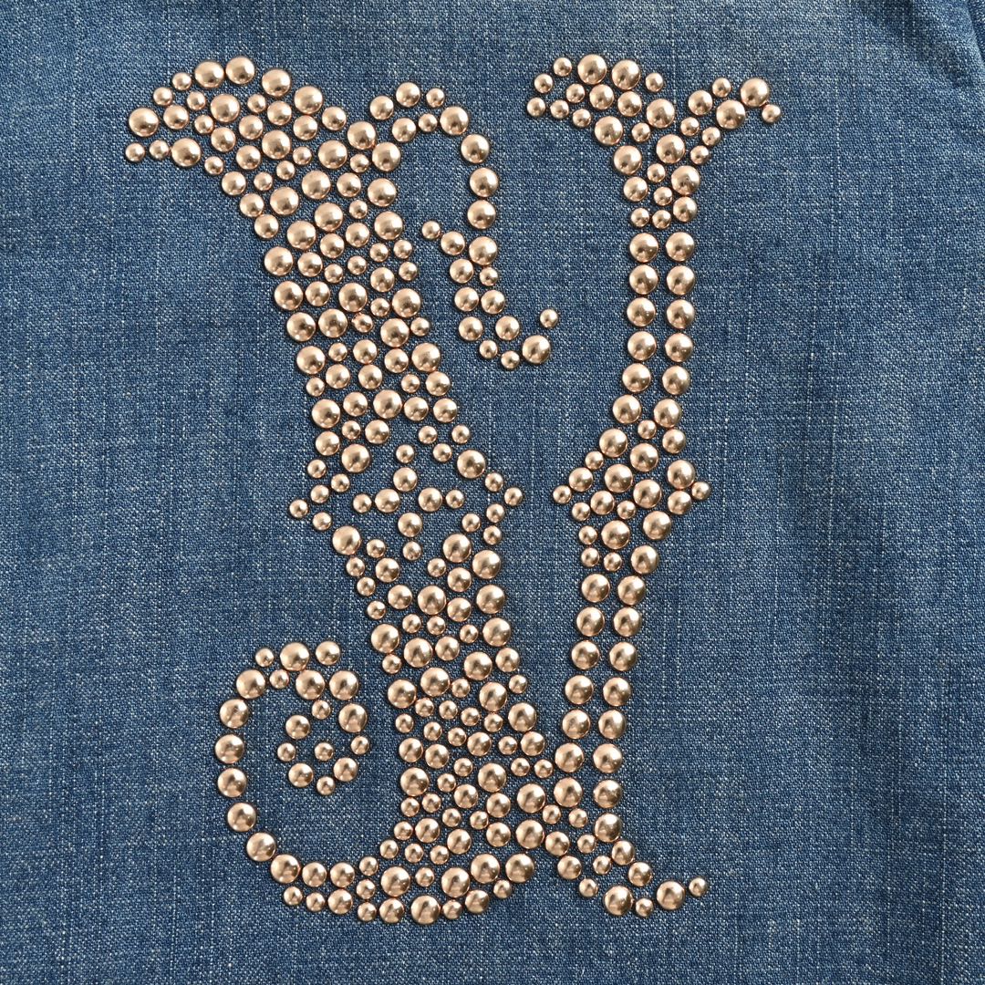 Louis Vuitton 24Fw rivet lettering denim shirt jacket