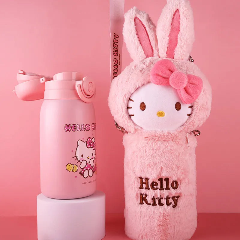 Hello Kitty Melody Kuromi Plush Water Bottle Carrier