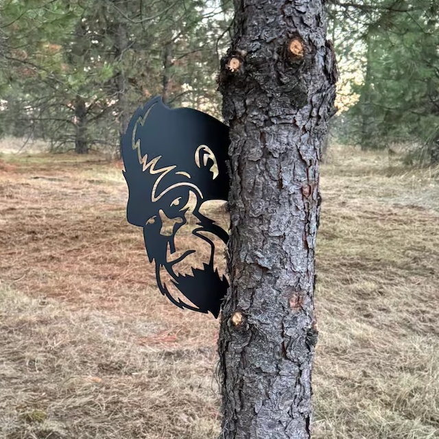 Middle Finger Bigfoot Metal Sign