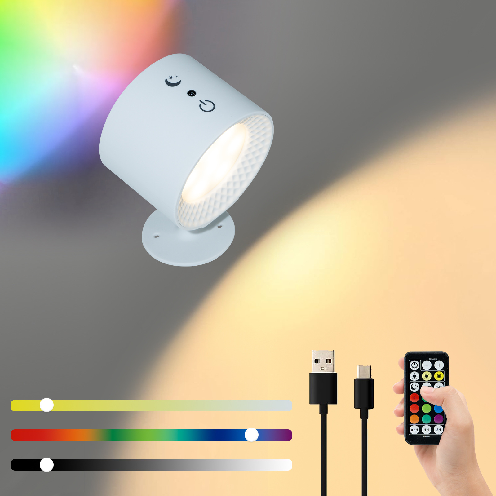 💡💡Smart magnetic color-adjustable wall lamp