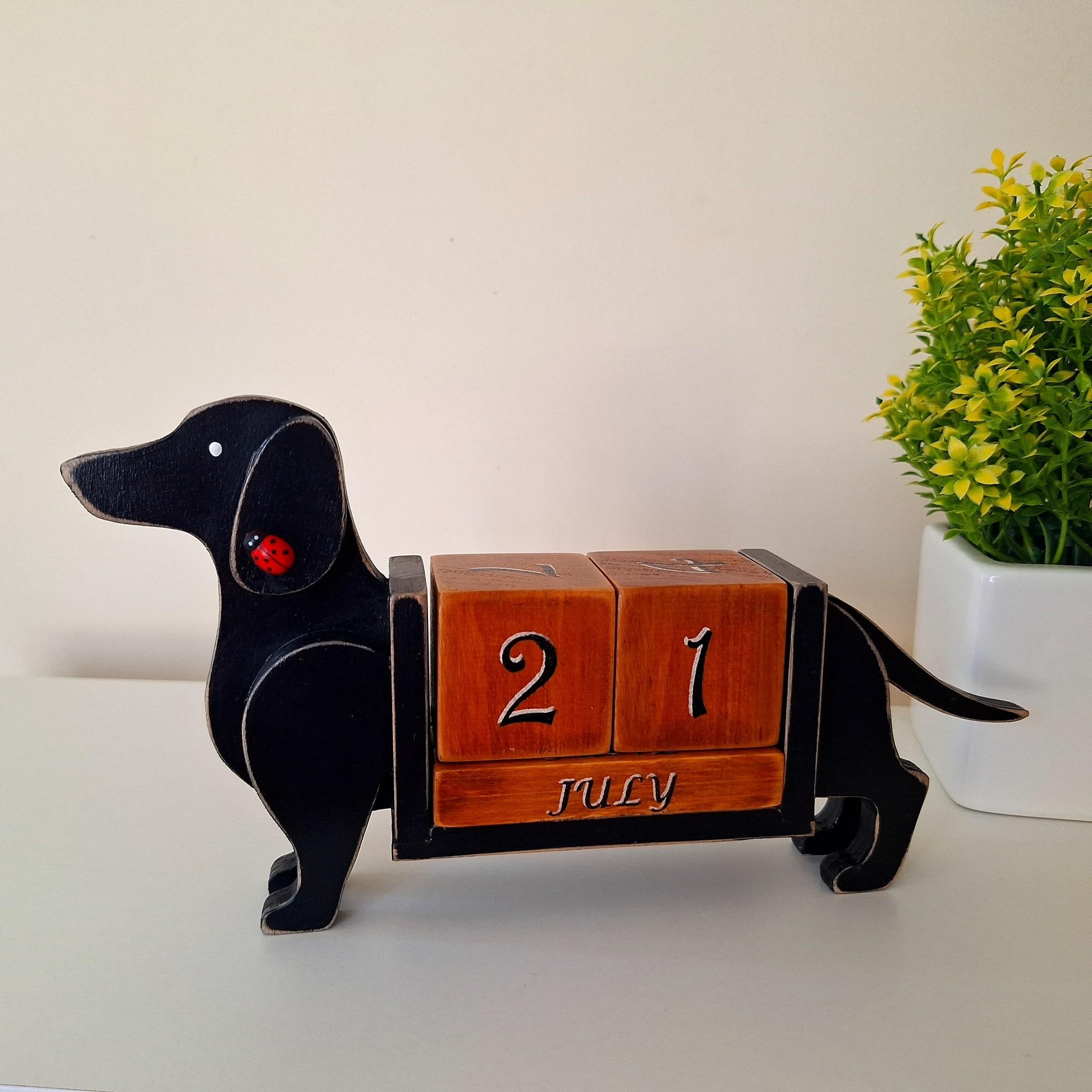 ON SALE 🔥 Perpetual Calendar Dachshund Figurine