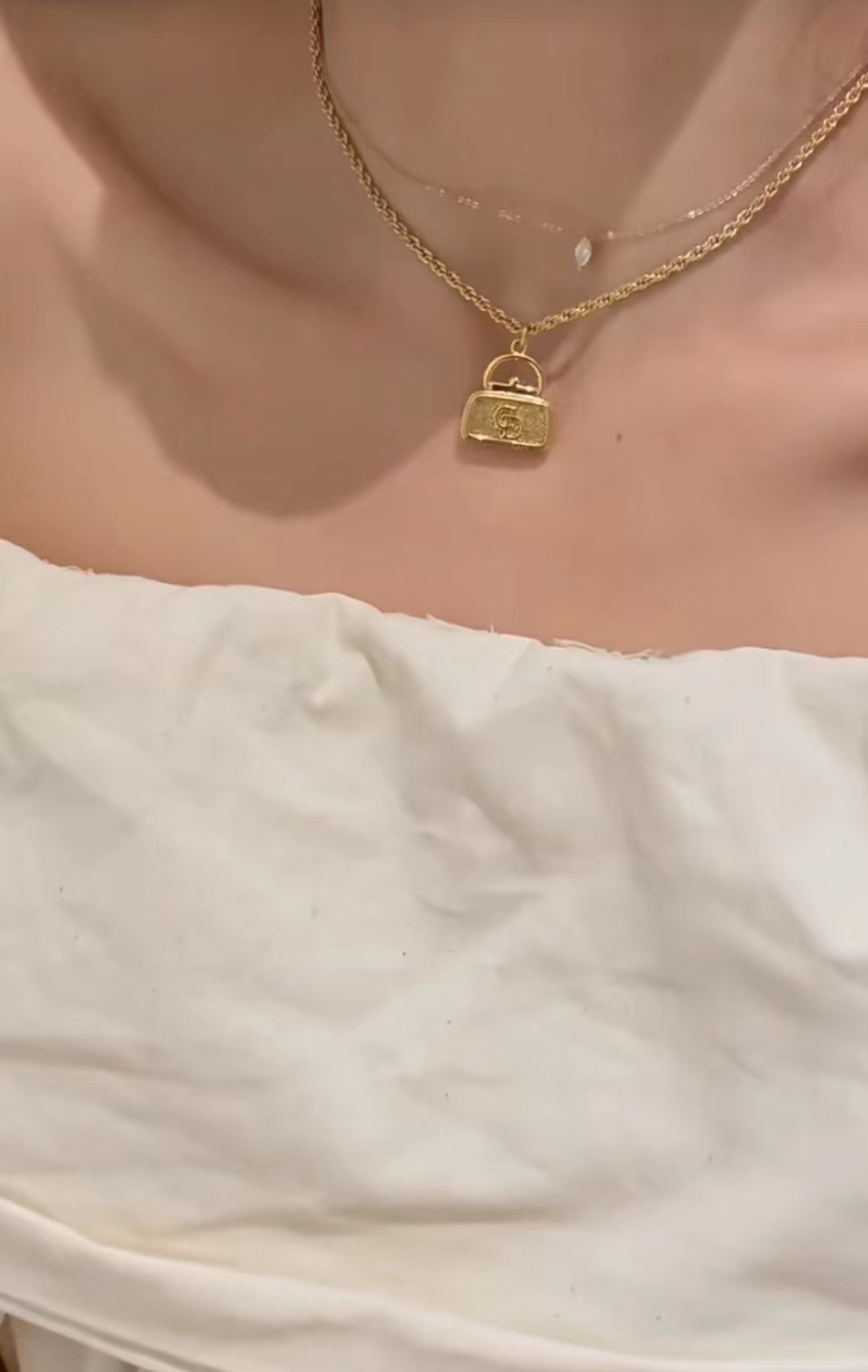 Dior Gold Clutch Necklace