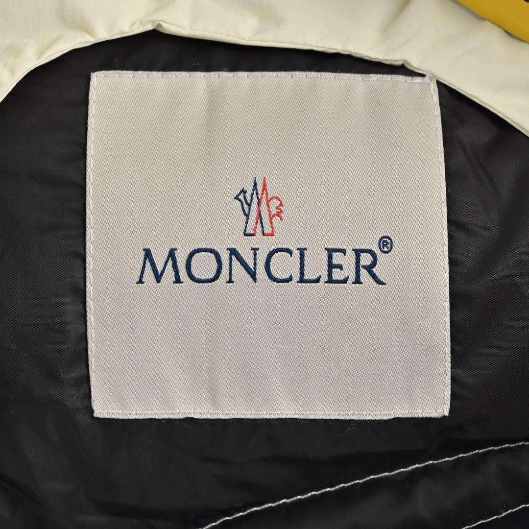 Moncler black label large logo hooded down jacket