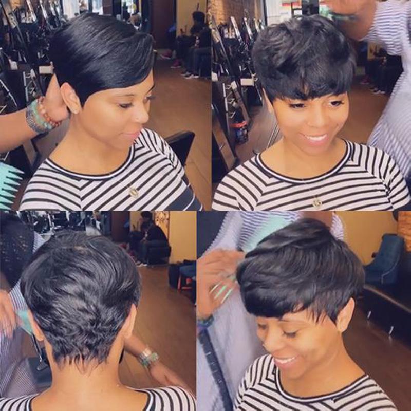 Luna A13 Sassy Pixie African American Short Layered Wig for Women