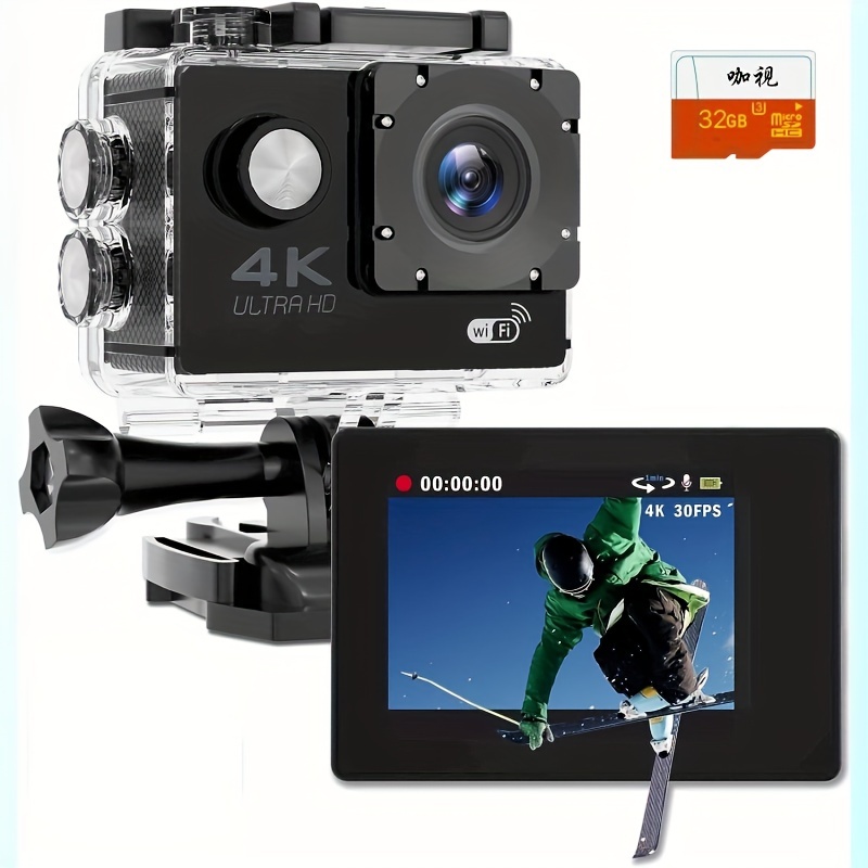 LUOSI Ultra HD Action Camera 4K 30fps, 1181.1inch Waterproof Camera, 170° Wide Angle Underwater Cameras With WiFi, Sports Camera