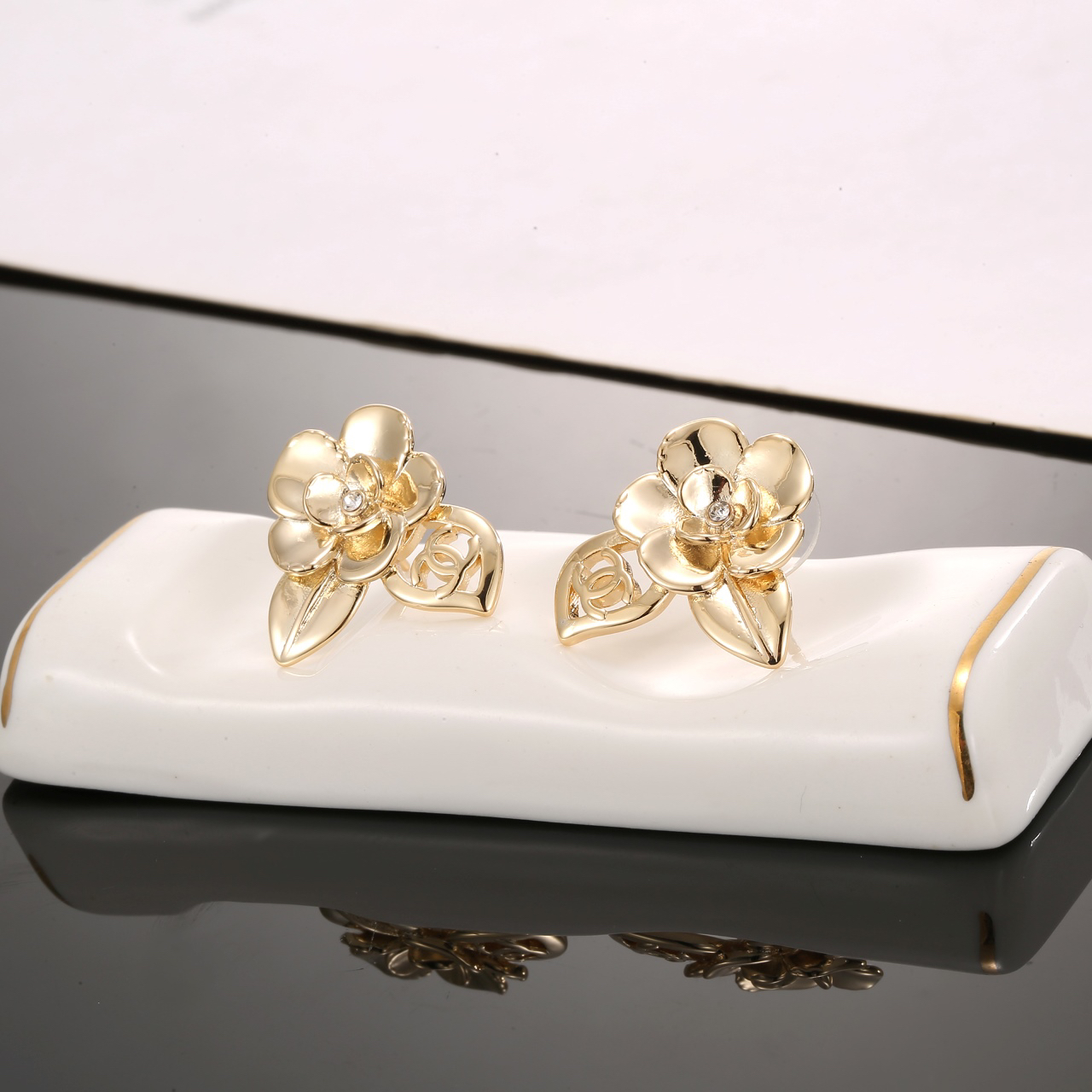 Chanel Camellia Earrings