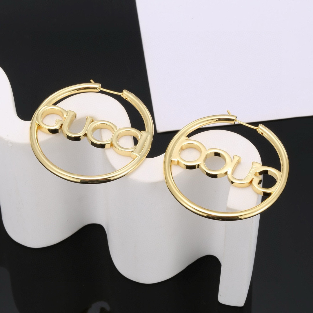 GUCCi font hoop earrings