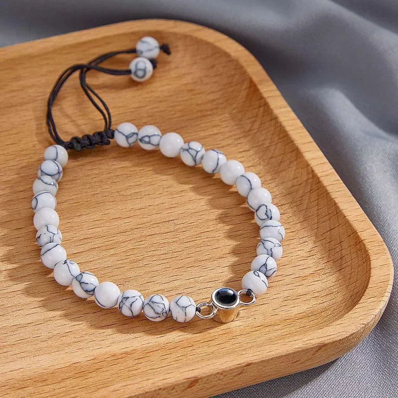 Personalized Photo Projection Beads Bracelet Sincere Gift For Her