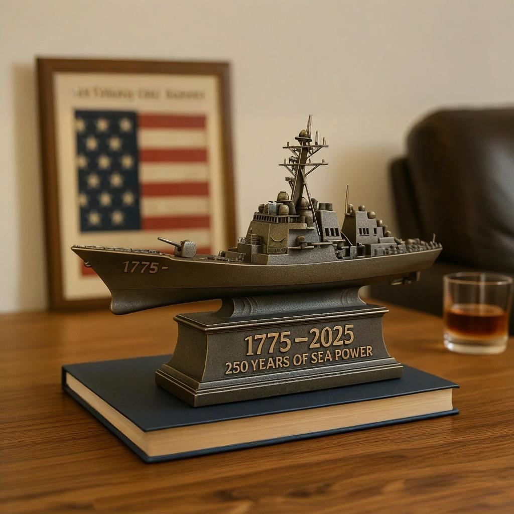 U.S. Navy 250th Anniversary Battleship Commemorative Sculpture