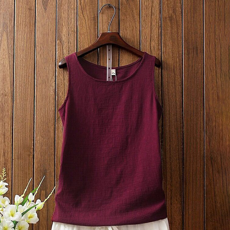 Texture Round Neck Comfy Casual Tank Top