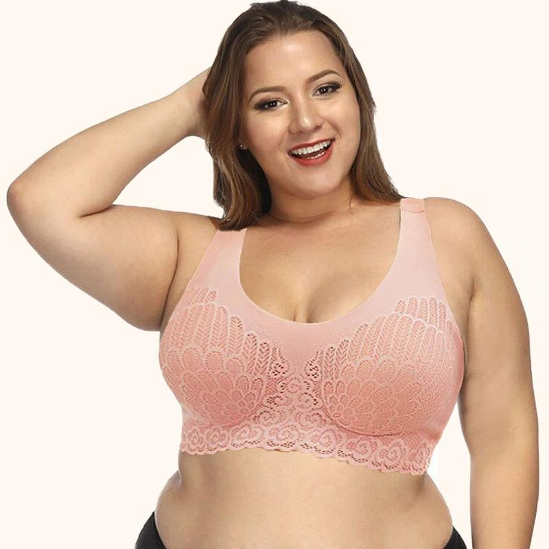 Buy 2 Free Shipping--Wireless Push Up Comfort Shock-proof Latex Pad Lace Bra