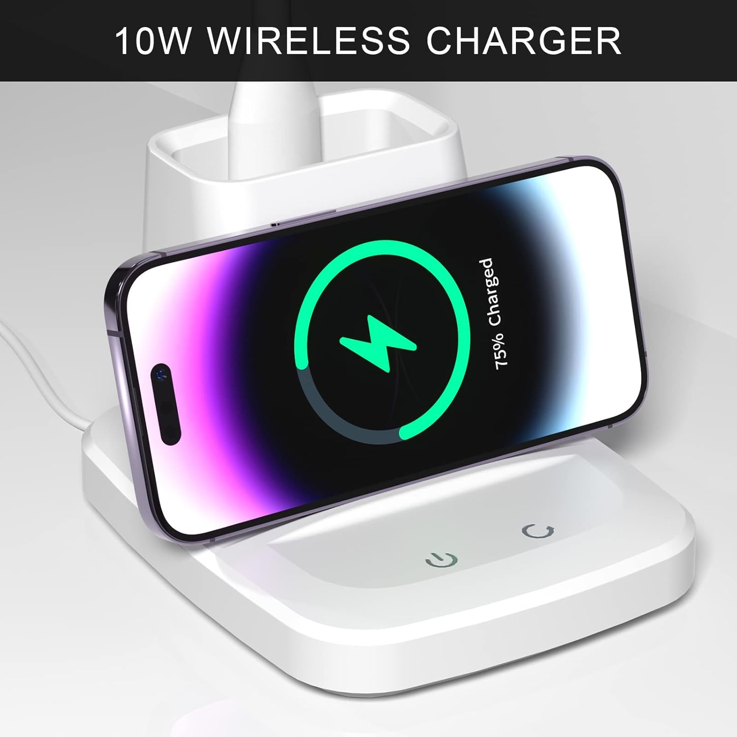 Desk Lamp with Wireless Charger, LED Desk Lamps for Home Office, 800 Lumens, Small Desk Lamp with Pen Holder, Flexible Arm, 3 Modes, Dimming, Touch Lamp for College Dorm Room