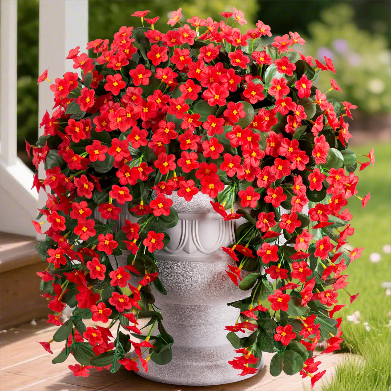 🔥Cozy Fall Decor Sale🔥Artificial Faux Silk UV-Resistant Realistic Violet Orchid Vine