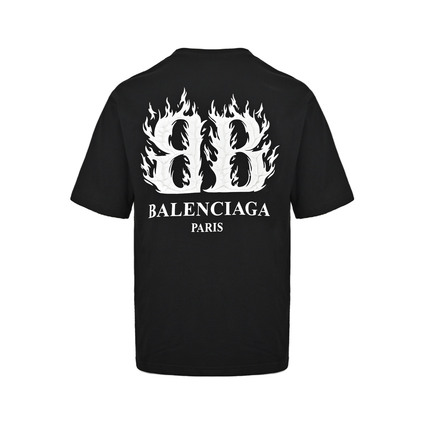 Balenciaga 25ss flame double B letter print short sleeve