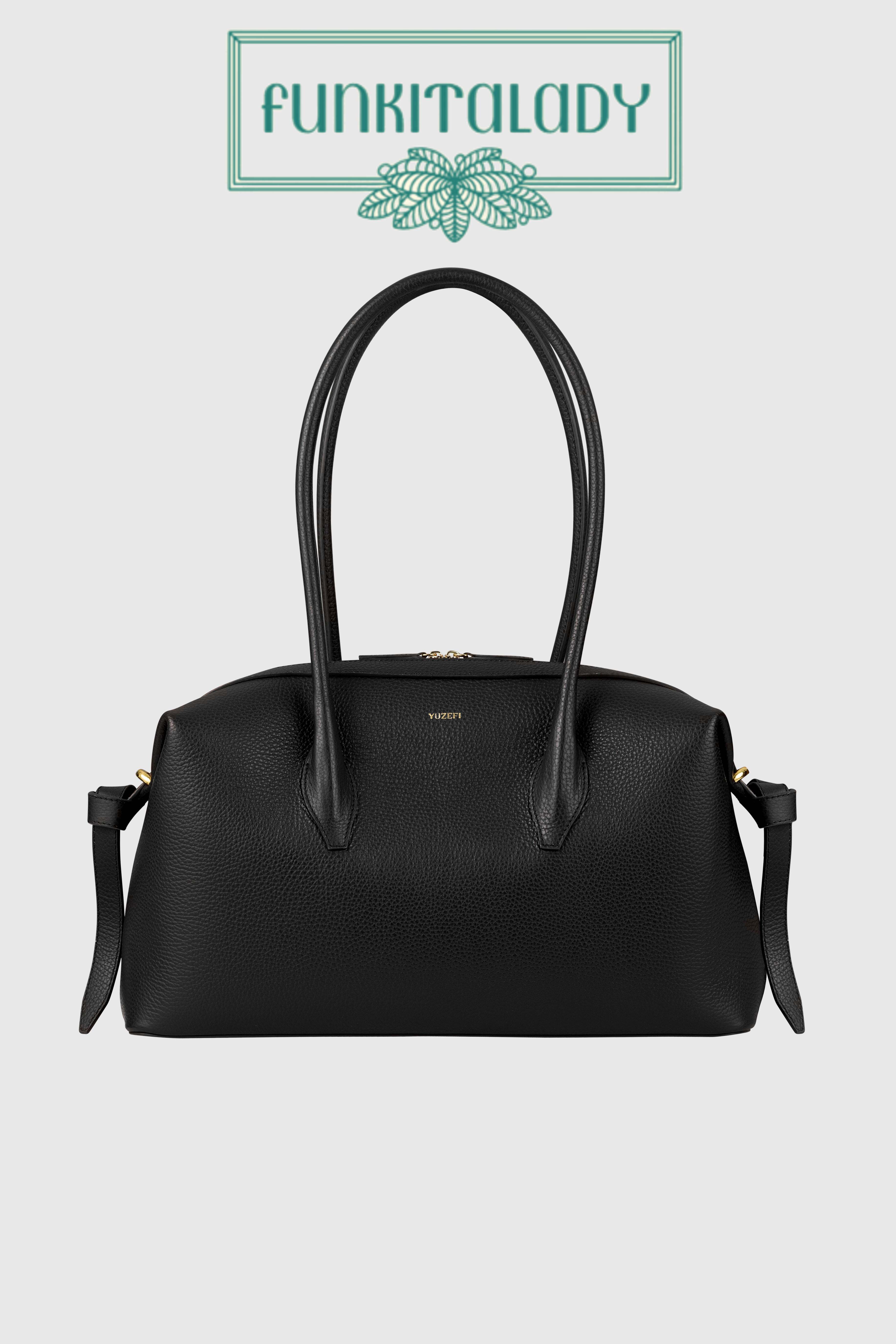 BRIOCHE DUFFLE - BLACK PEBBLE GRAINED LEATHER