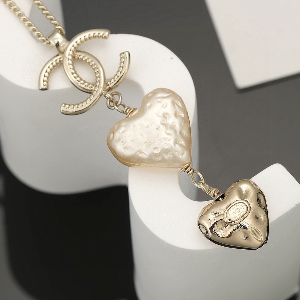 Chanel Pearl Heart Necklace