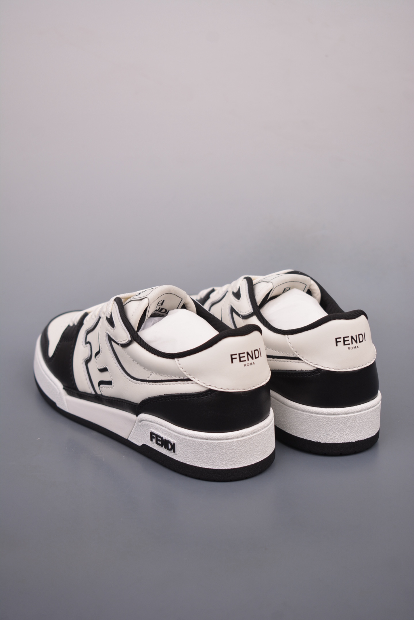 Fendi Match Sneaker Low Velcro white and black FF Jacquard 7E1493L1111