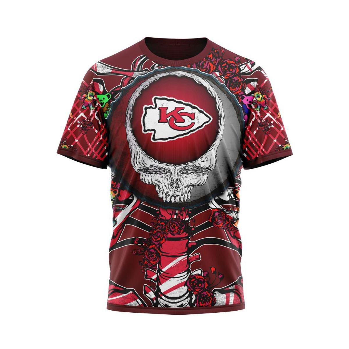 KANSAS CITY CHIEFS 3D HOODIE MIX GRATEFUL DEAD