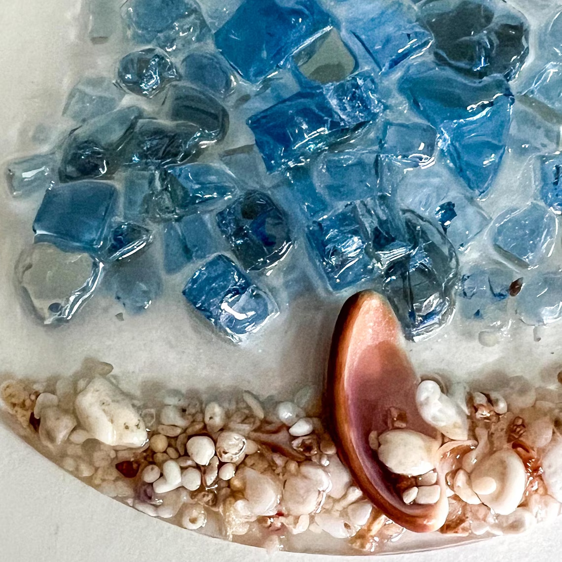 Handcrafted Starfish & Crushed Glass Christmas Ornament
