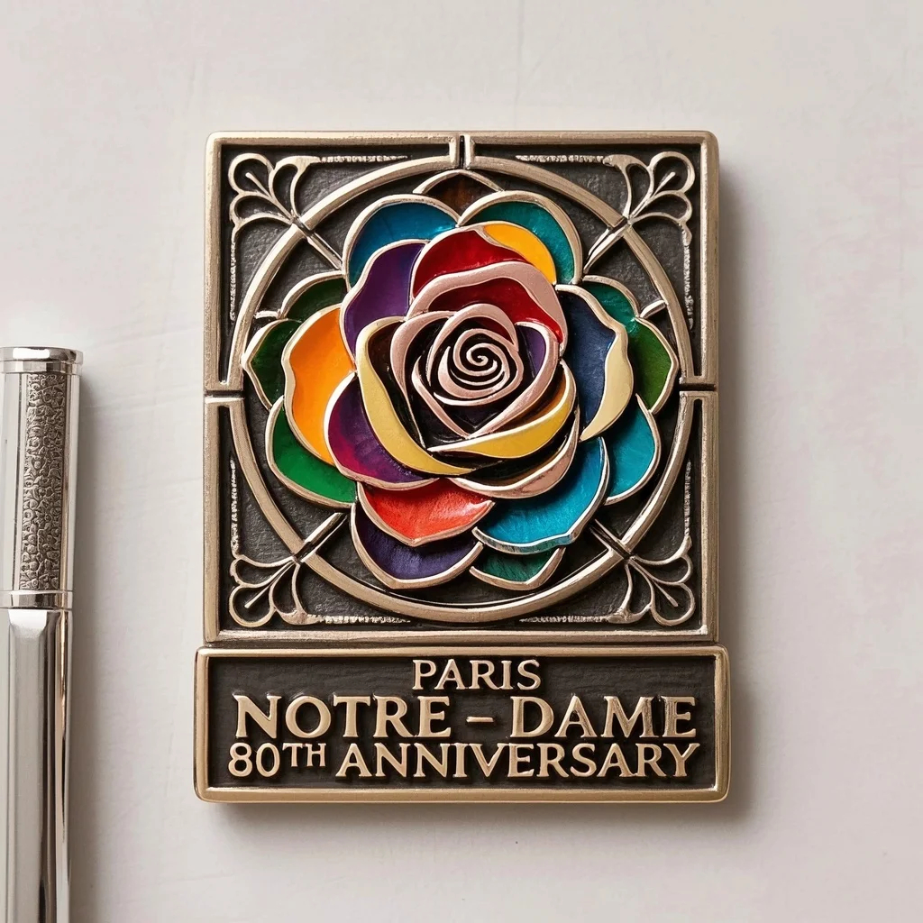 Paris Notre - Dame 80th Anniversary Fridge Magnet