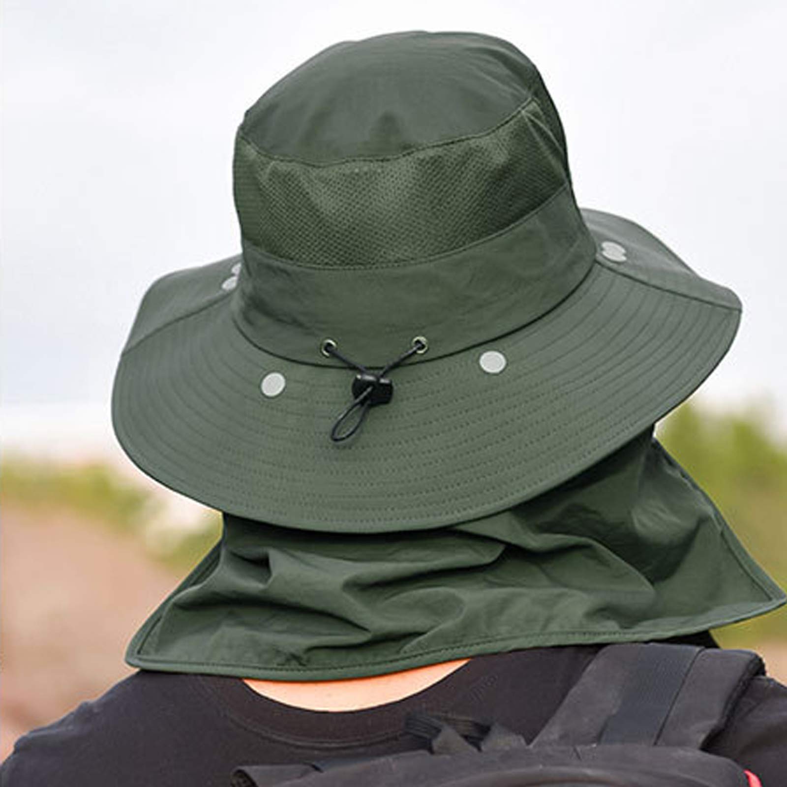 🔥 Hot Selling 🔥-[SAVE 50% OFF]--Men & Women Outdoor UV Sun Protection Wide Brim Hat with Face Cover & Neck Flap--BUY 2 GET FREE SHIPPING!