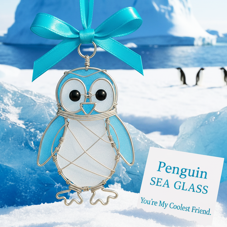 Handcrafted ocean wonder sea glass ornaments